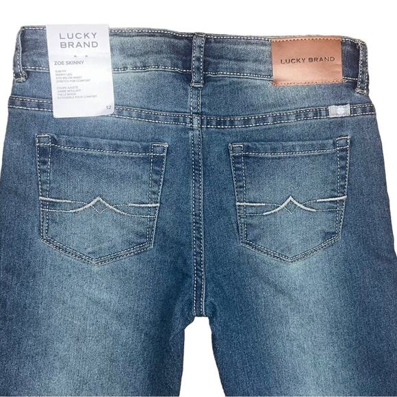 Lucky Brand Zoe Skinny Stretch Jeans Girls Size 12 New Basic Simple Girly Kids - Picture 6 of 9